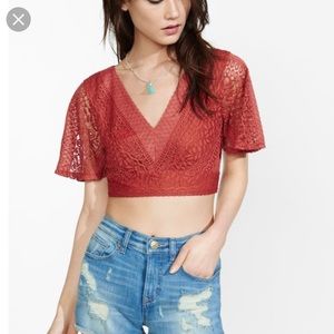 Express lace back tie crop top